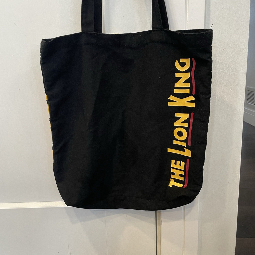 DISNEY THE LION KING BROADWAY MUSICAL 13” CANVAS TOTE BAG BLACK SIMBA MUFASA - Picture 2 of 7